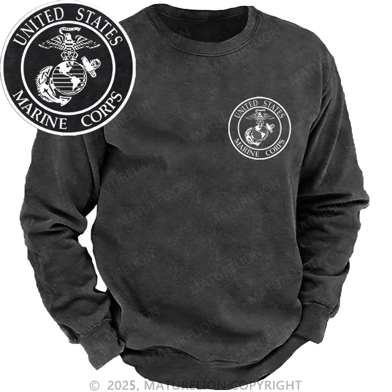 Maturelion Men's Sweatshirt United States Marine Corps Sweatshirt