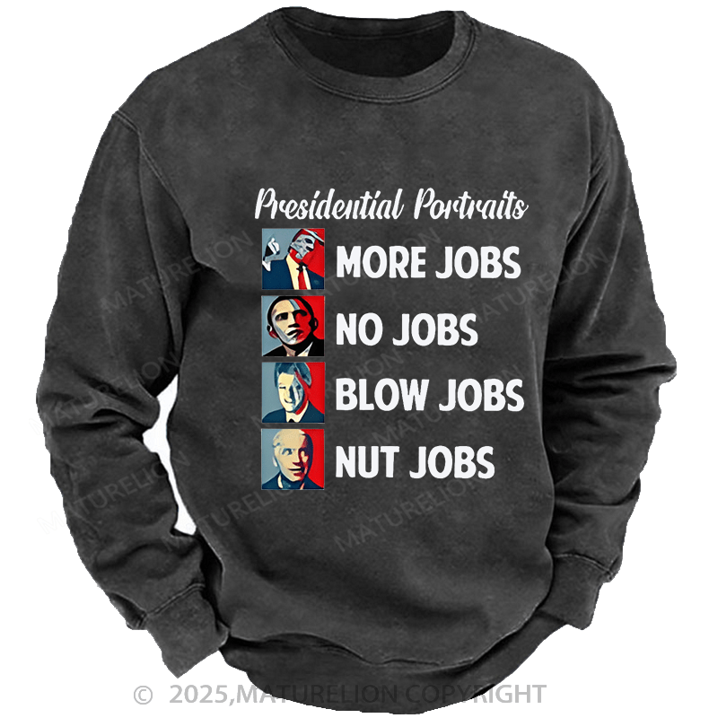 Maturelion Men's Sweatshirts Funny Political Sweatshirts Washed Sweatshirts