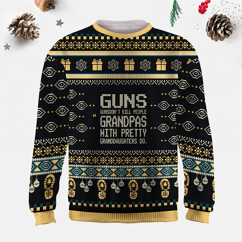 Maturelion Guns Don't Kill People Grandpas Do Ugly Sweater