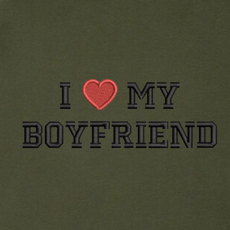 Maturelion I Like My Girlfriend & Boyfriend Embroidered Couple Hoodie