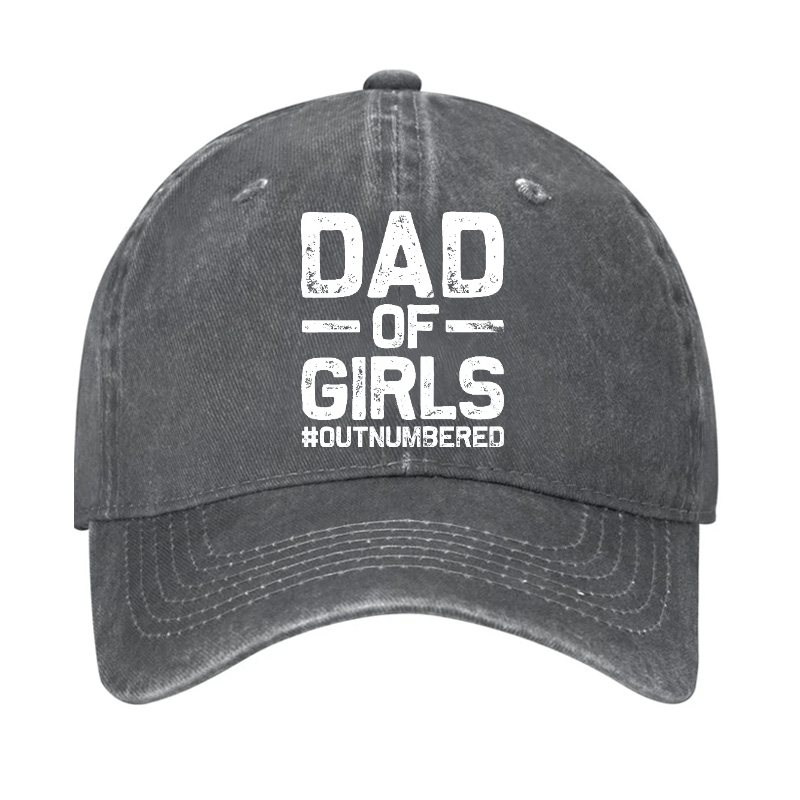 Dad Of Girls Outnumbered Funny Father Gift Cap