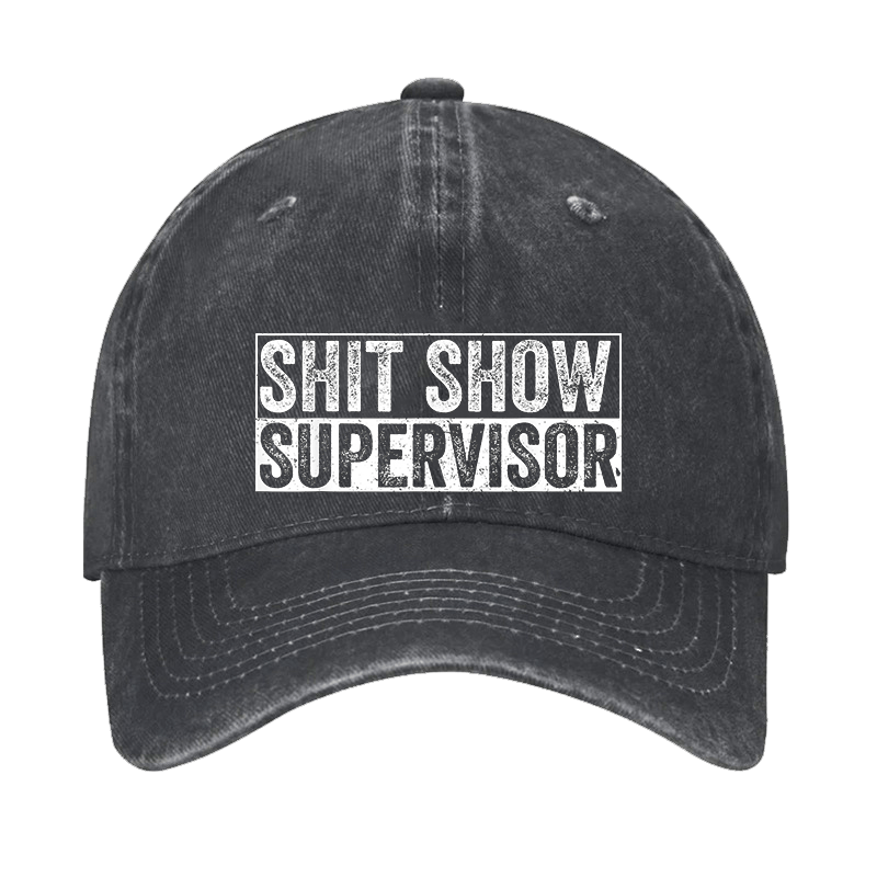 Shit Show Supervisor Funny Text Letters Adjustable Cap