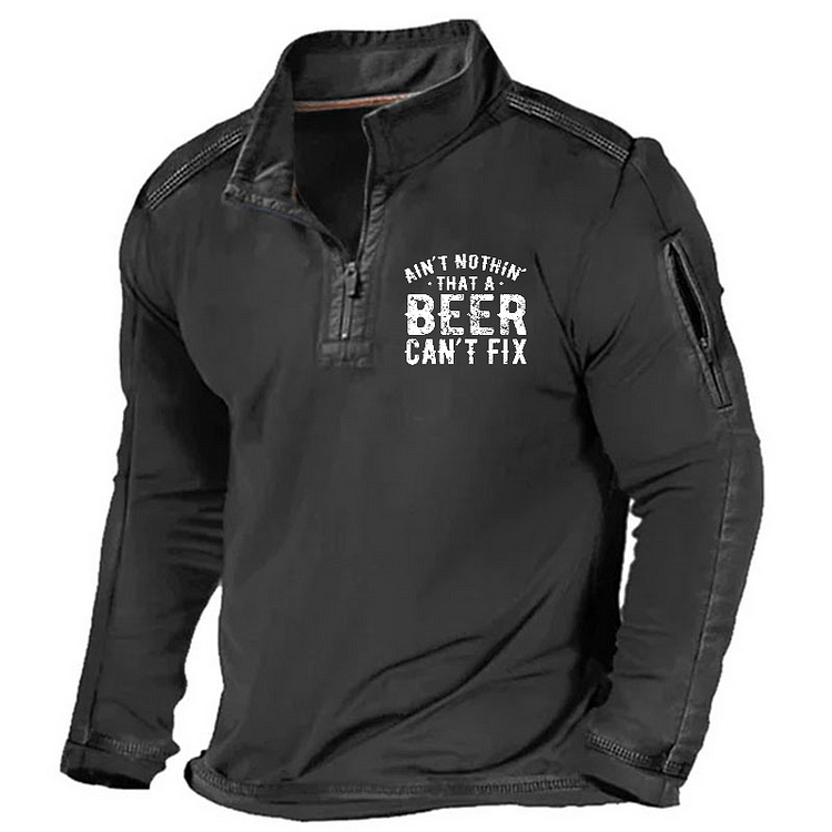 Maturelion Men's Henley Shirt Ain't Nothing That A Beer Can't Fix Henley Shirt