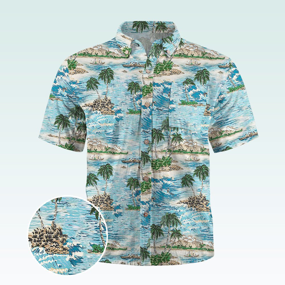 Maturelion Men's Hawaiian Shirt Spooner Tailored Camp Shirt