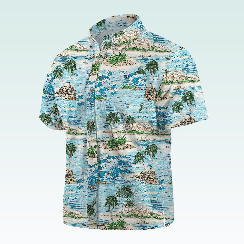 Maturelion Men's Hawaiian Shirt Spooner Tailored Camp Shirt