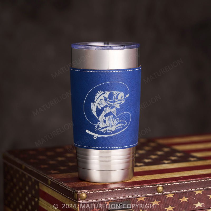 Maturelion Gone Fishing Leatherette Tumbler