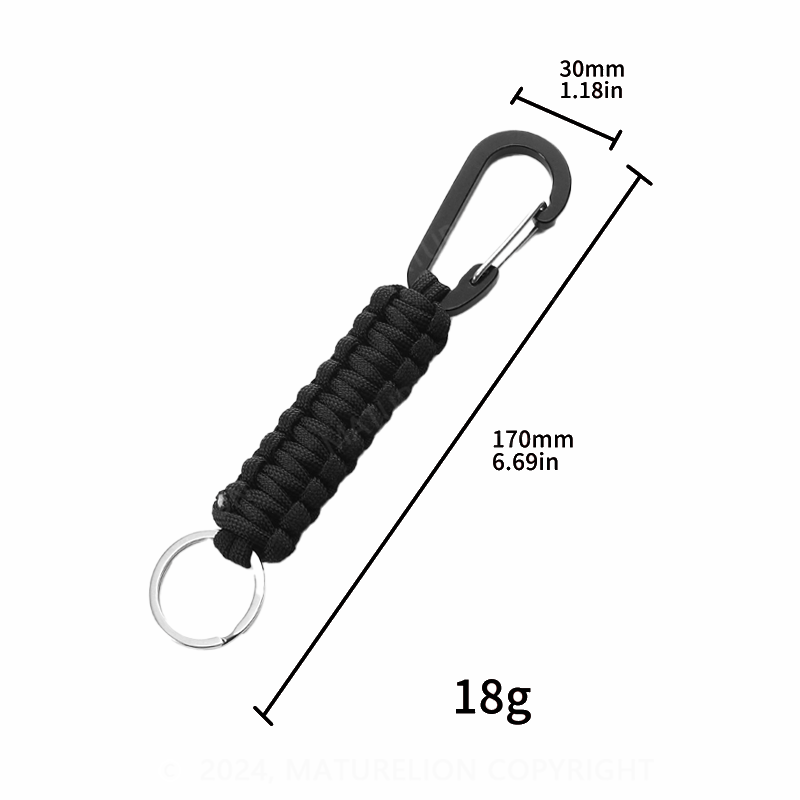 Maturelion Braided Lanyard Ring Hook Clip for Keys Knife Flashlight Outdoor Camping Hiking Backpack Fit Men Women