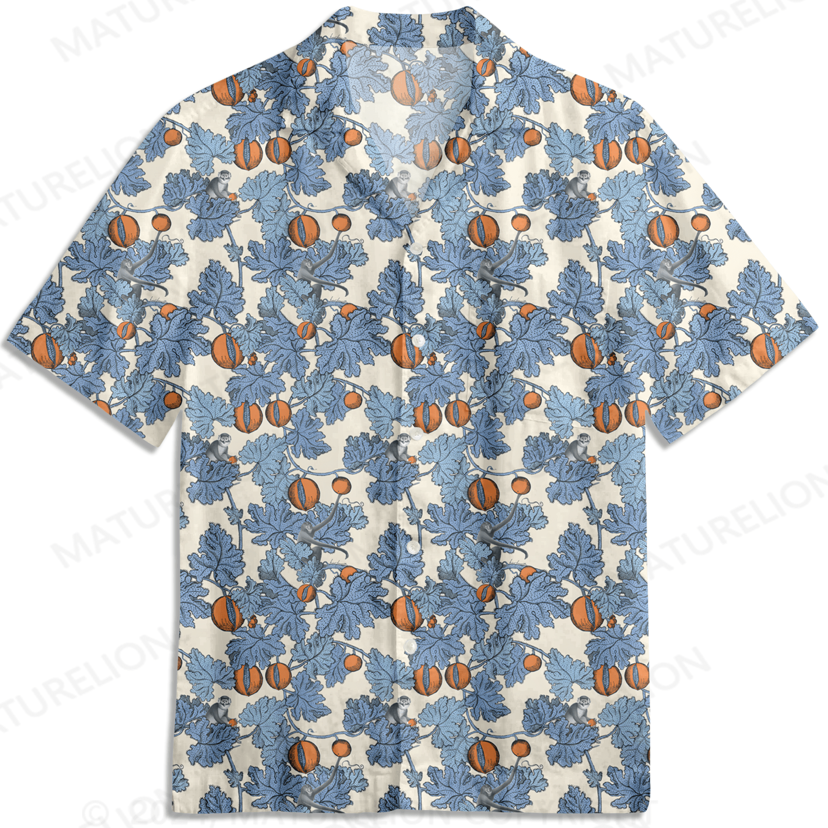 Maturelion Men's Hawaiian Shirt Eating Flower Tropical Vibe Custom Hawaii Shirt