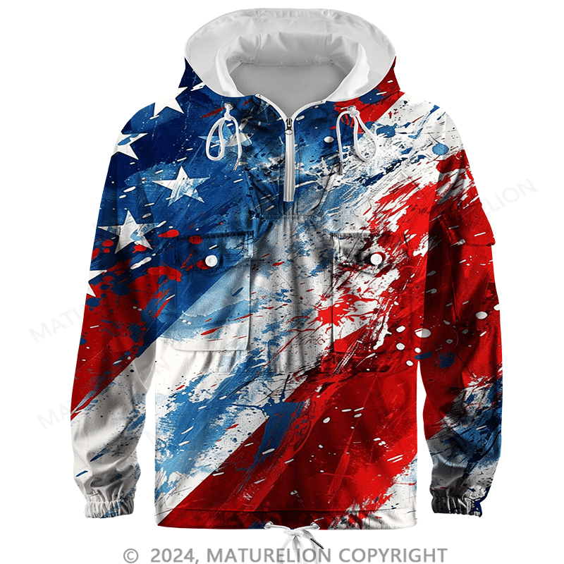 Maturelion Men's Hoodie America’s Heroes 3D Flag Hoodie