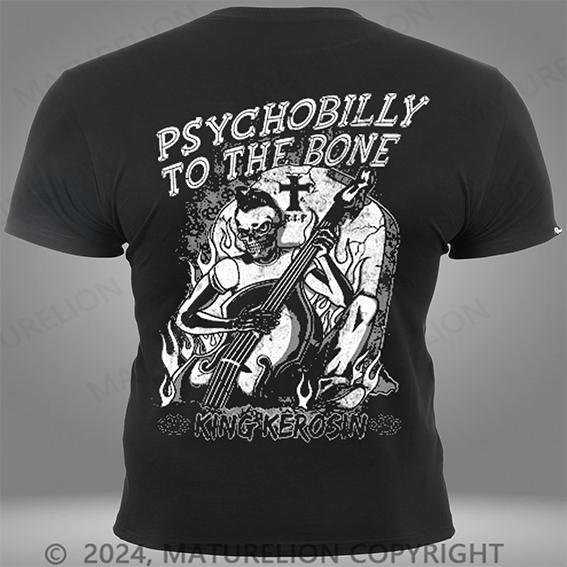 Maturelion King Kerosin Psychobilly to the Bone Mens Pocket T-Shirt