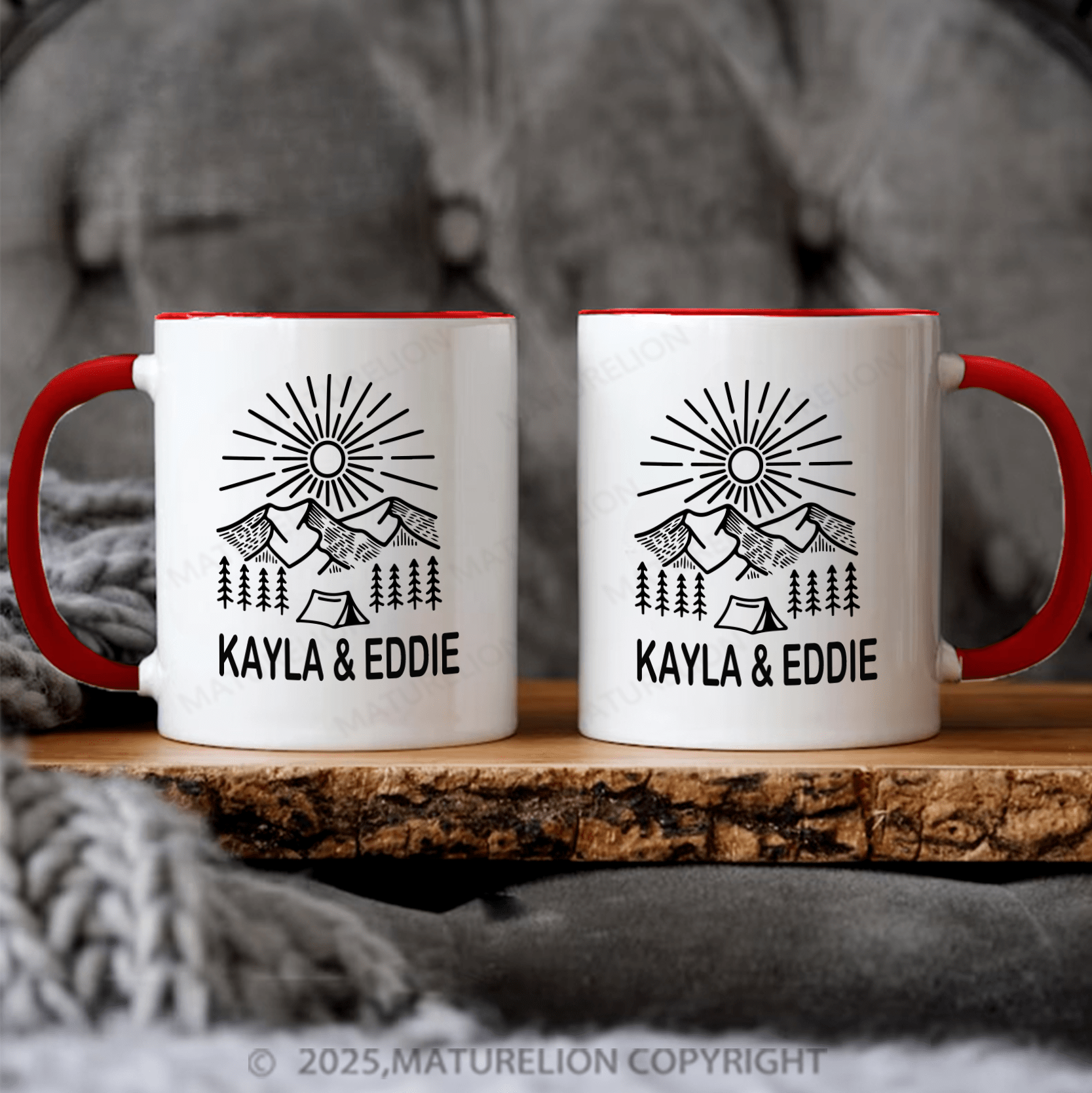 Maturelion Couple Mug Set Custom Camping Mug Set