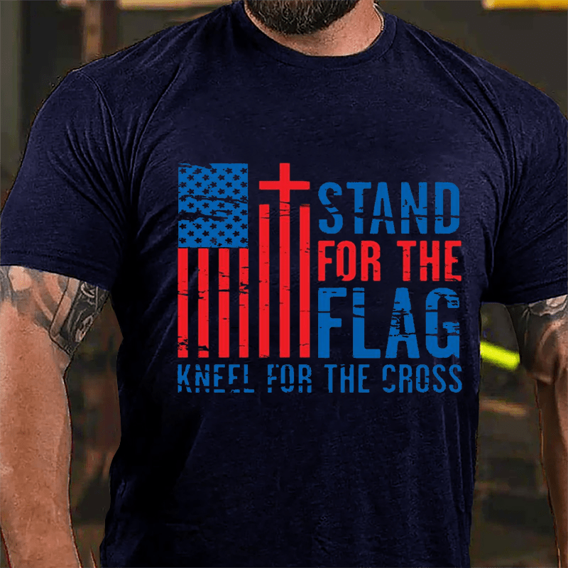 Stand For The Flag Kneel For The Cross Cotton T-shirt