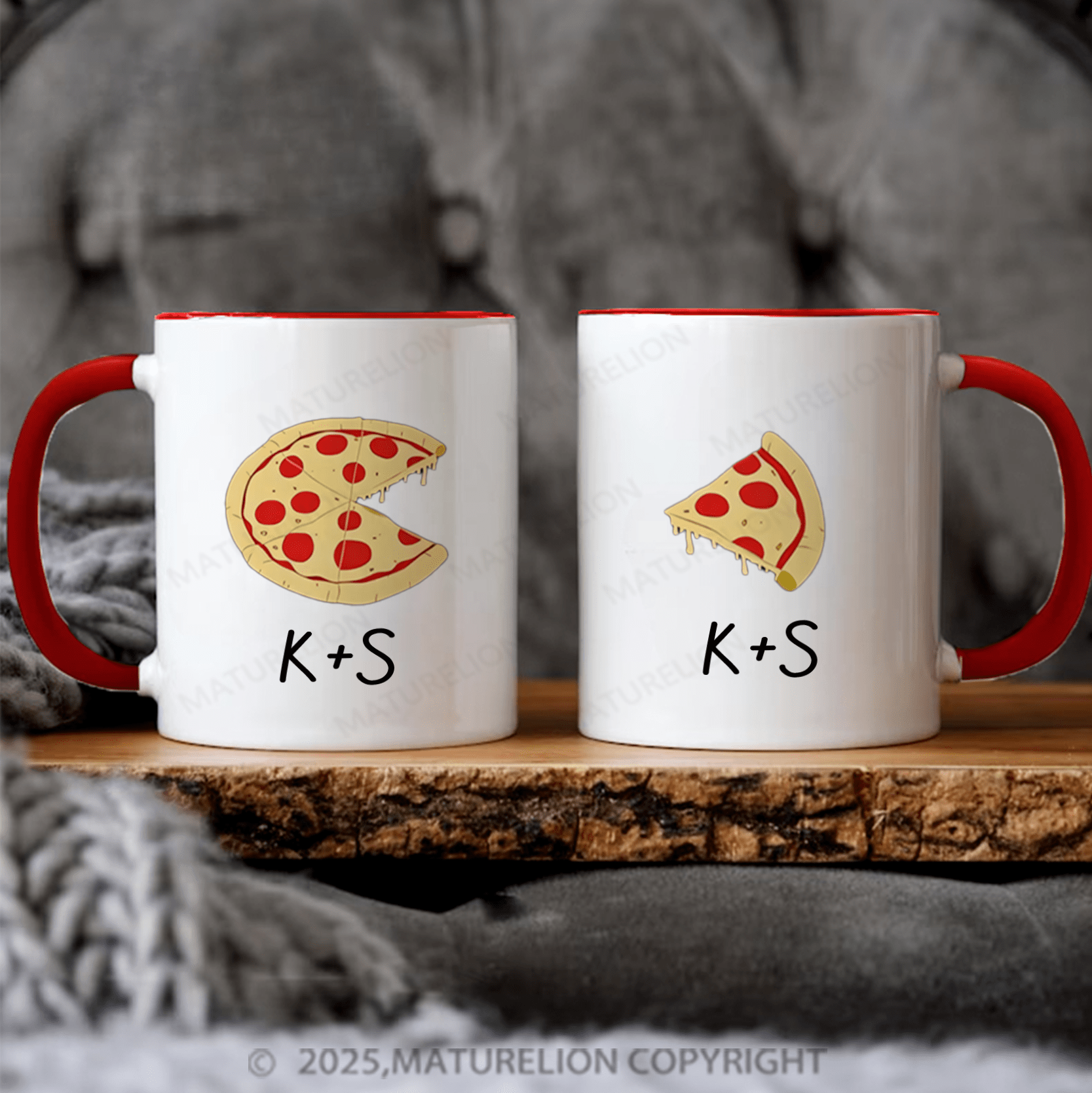 Maturelion Couple Mug Set The Missing Piece Pizza Mug Set