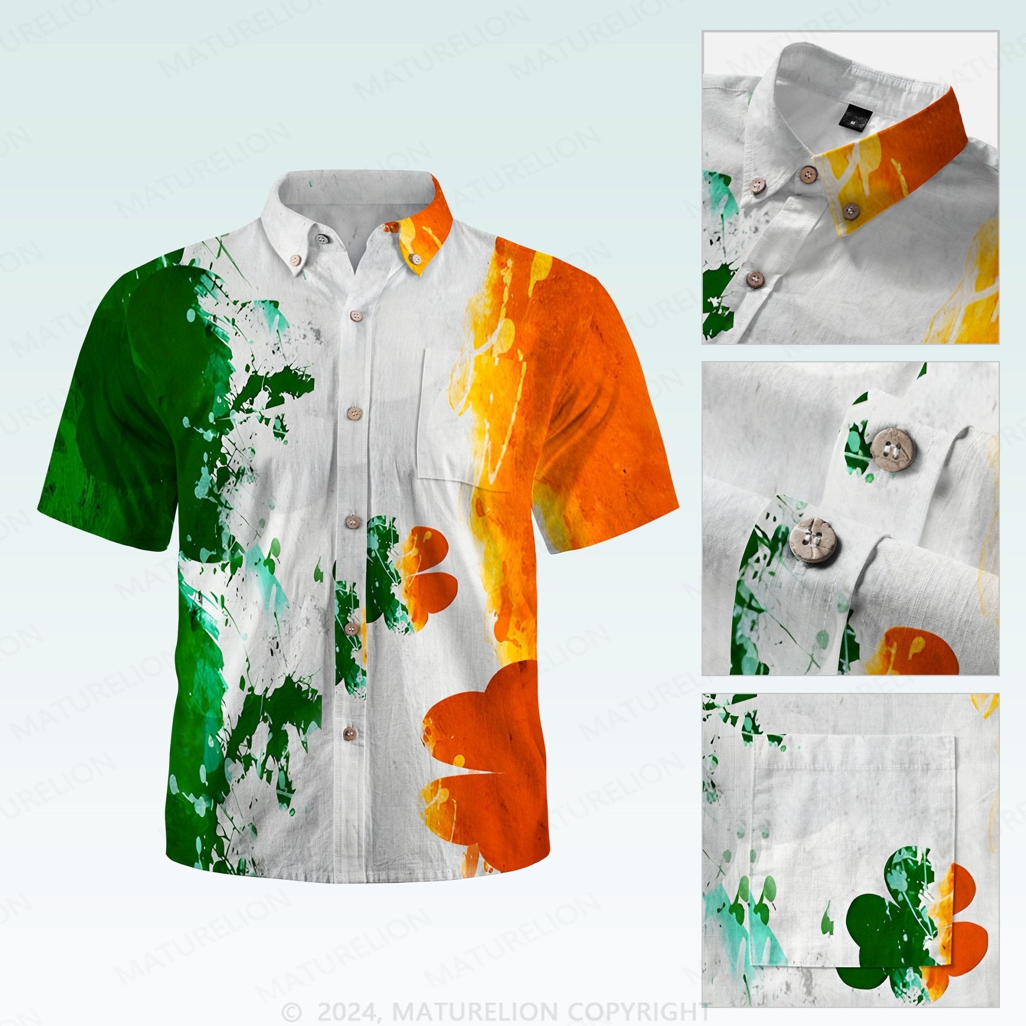 Maturelion St. Patrick's Hawaiian Shirt Lucky Island Style Hawaiian Shirt