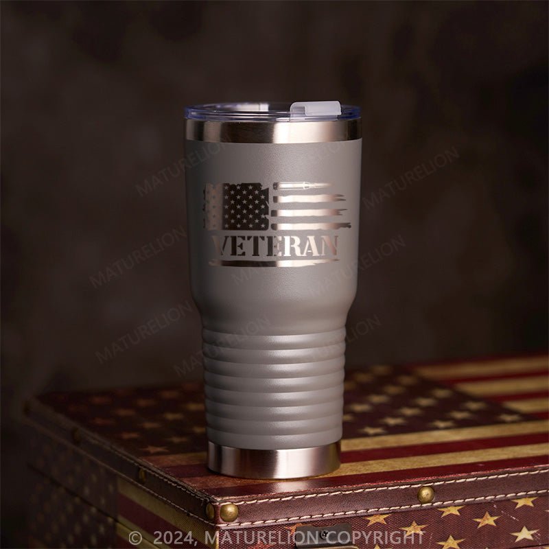 Maturelion Veteran Flag - Laser Etched Tumbler