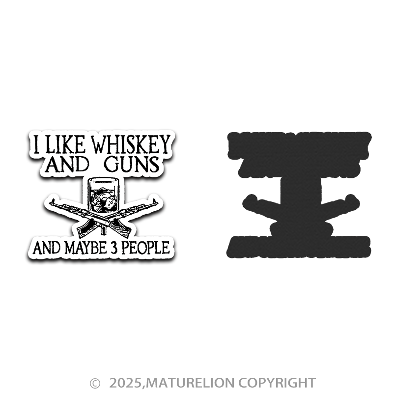 Maturelion I Like Whiskey And Guns And Maybe 3 People Fridge Magnet