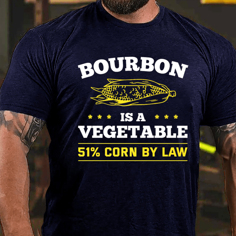 Bourbon Is A Vegetable 51% Corn By Law Men's Cotton T-shirt