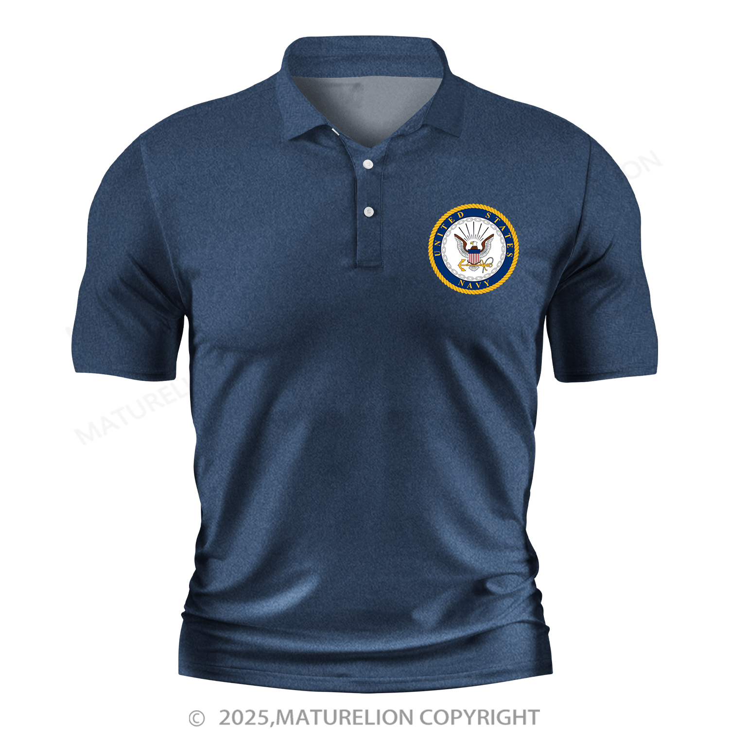 Maturelion Men's Polo Shirt U.S. Navy Veteran V-Neck Polo Shirt