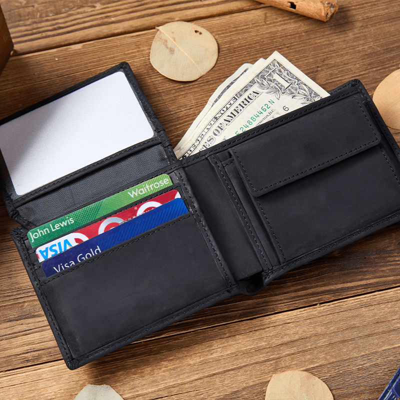 Maturelion Men's Vintage Leather Folding Wallet