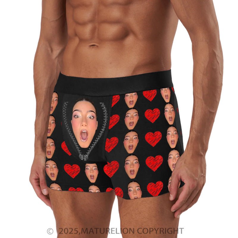 Maturelion Men's Boxers Custom Design Photo Underwear