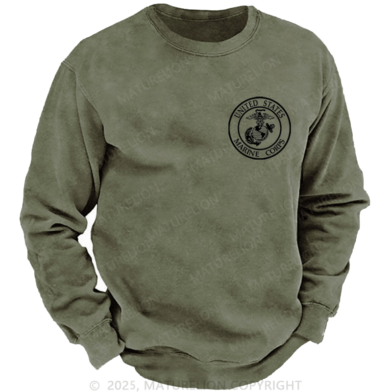 Maturelion Men's Sweatshirt United States Marine Corps Sweatshirt