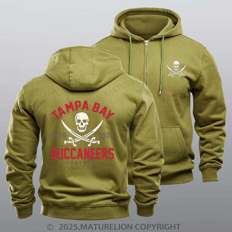 Maturelion Super Bowl Hoodie Retro Tampa Bay Buccaneers by Buck Zipper Hoodie