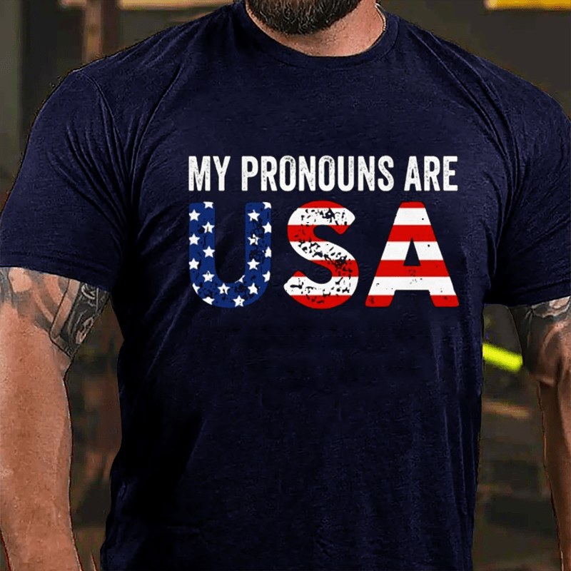 My Pronouns Are USA Cotton T-shirt