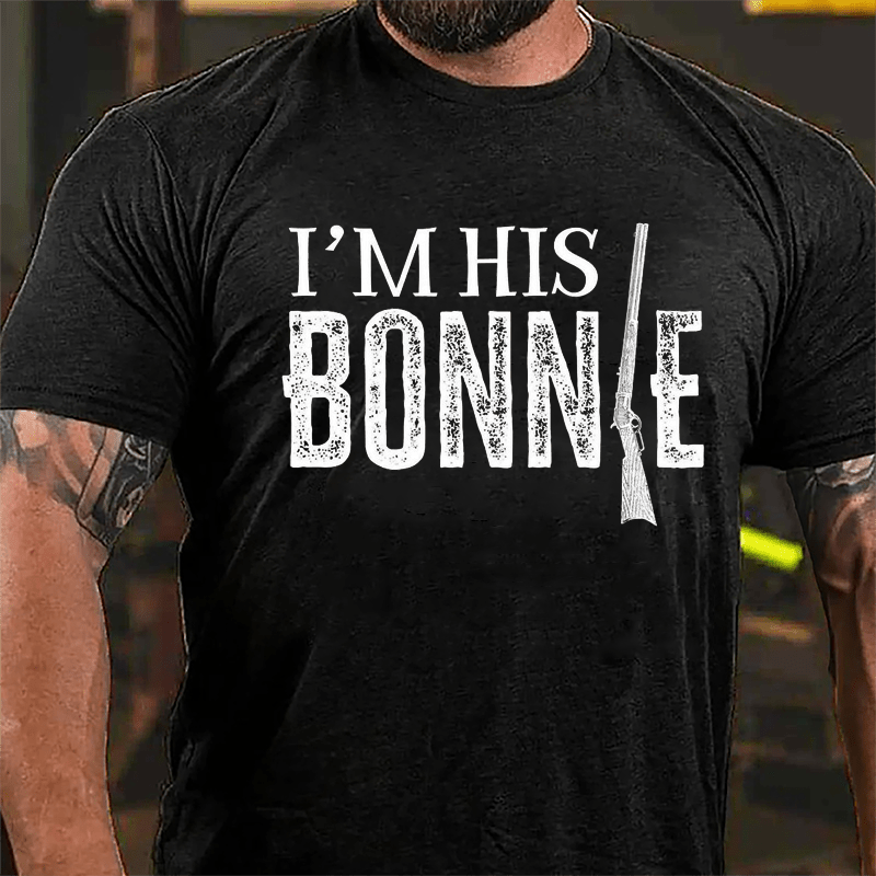 I'm His Bonnie Gun Print Cotton T-shirt