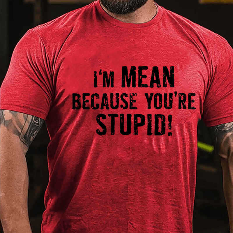 I'm Mean Because You're Stupid Cotton T-shirt