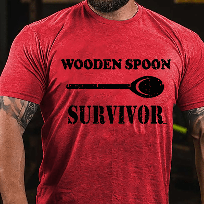 Wooden Spoon Survivor Funny Cotton T-shirt