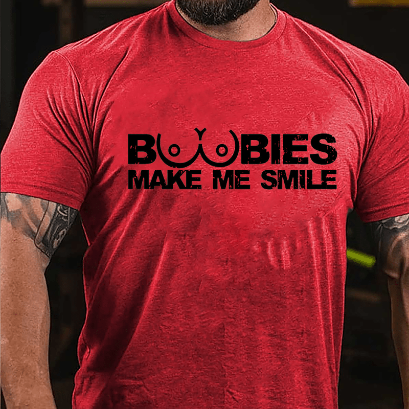 Boobies Make Me Smile Cotton T-shirt