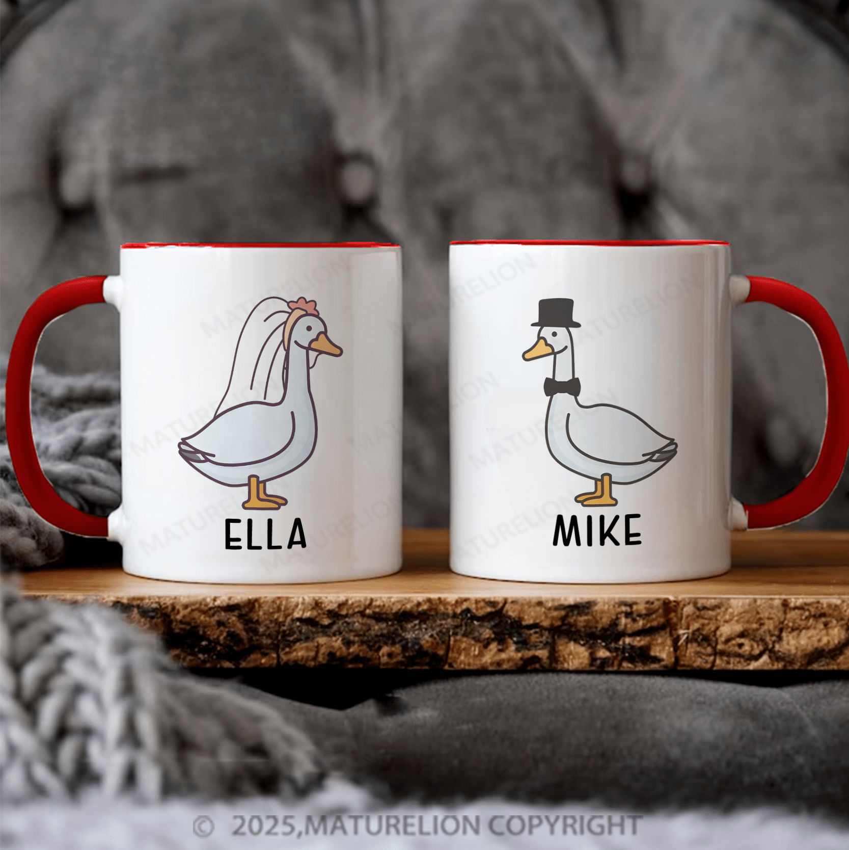 Maturelion Couple Mug Set Silly Goose Wedding Funny Mug Set