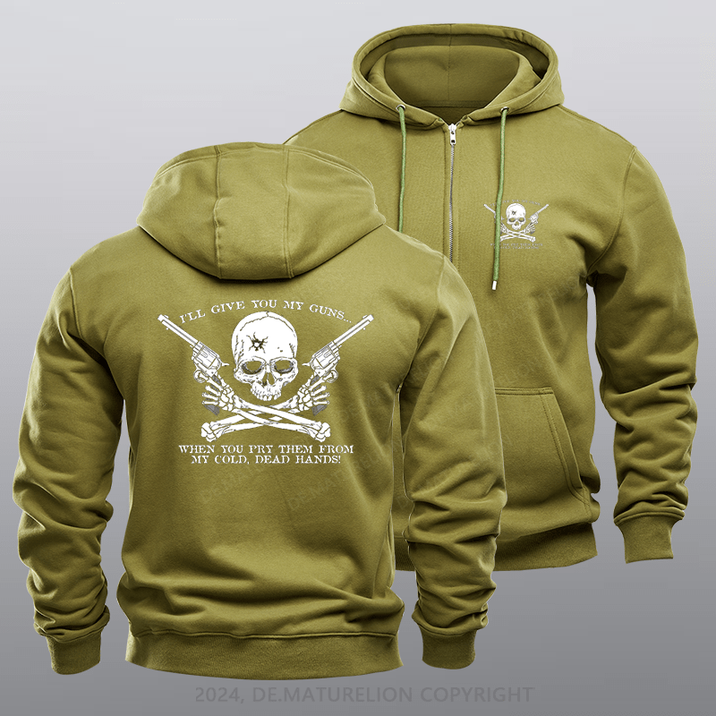 Maturelion Men's Hoodie COLD DEAD HANDS Zipper Hoodie