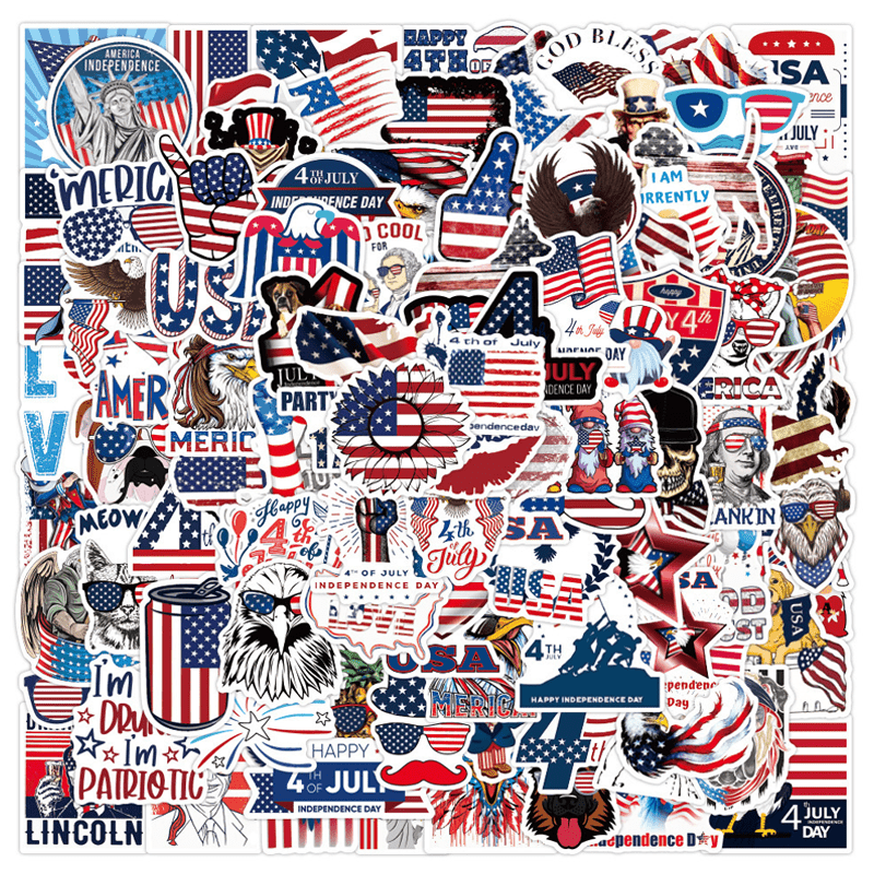 Maturelion American Patriotic Stickers 100 Pcs