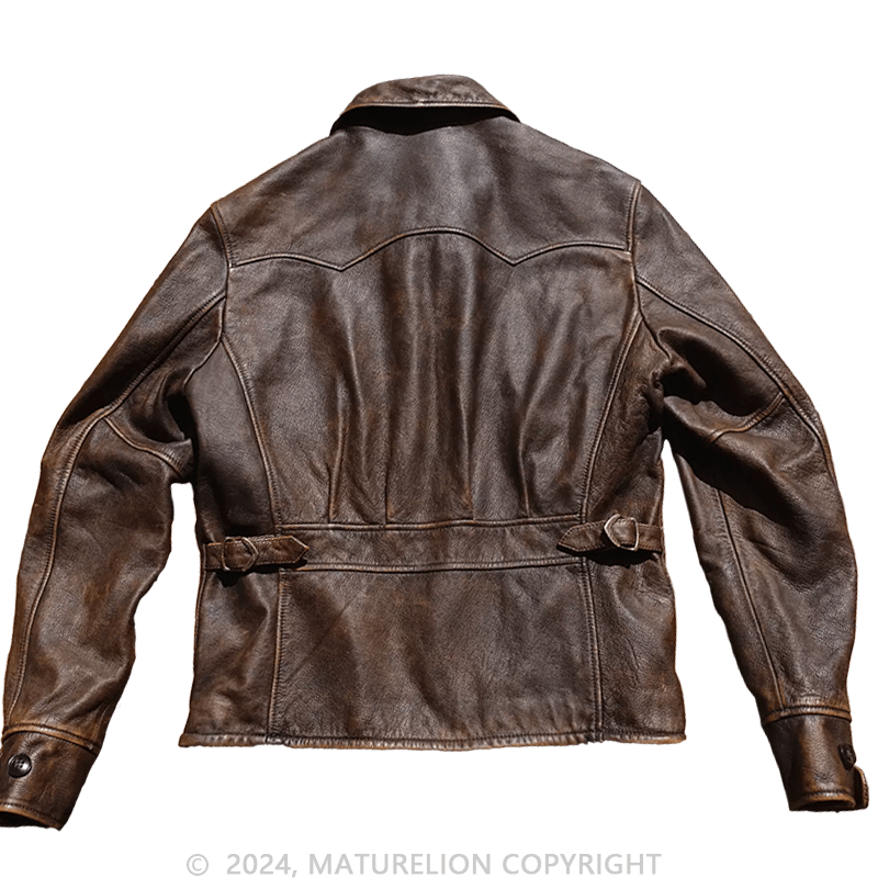 Maturelion Vintage Motorcycle Biker Genuine Leather Jacket