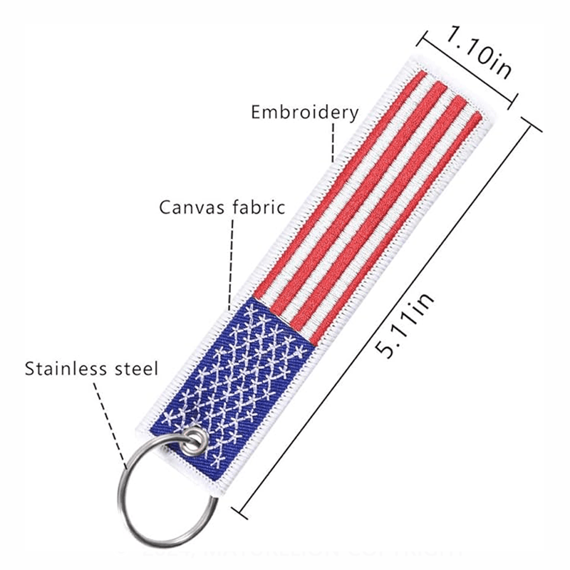 Maturelion MELIFE 2 Pack American Flag Keychain Tag with Key Ring