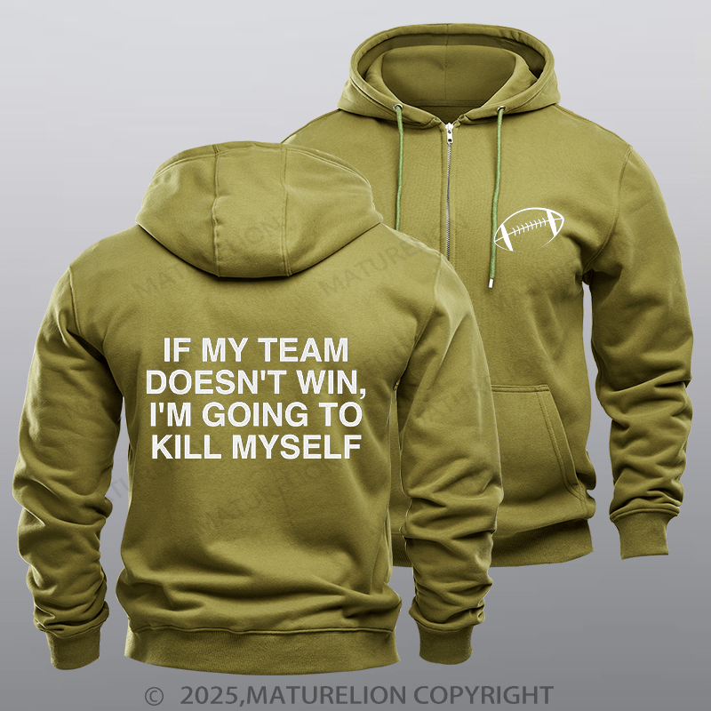 Maturelion Super Bowl Hoodie Funny Super Bowl Meme Zipper Hoodie