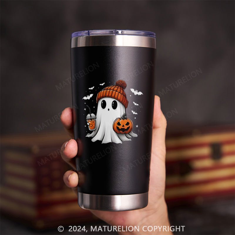 Maturelion Cute Ghost Drink Pumpkin Halloween Tumbler