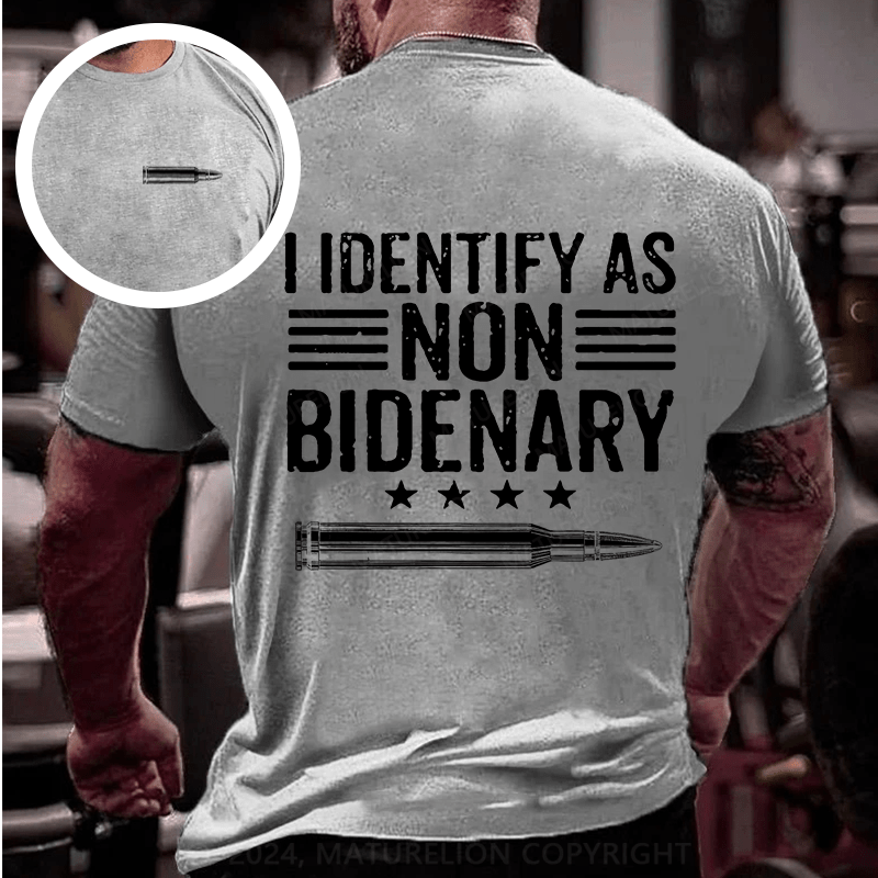 Maturelion Men's T-shirt I Identify As Non Bidenary Cotton T-shirt