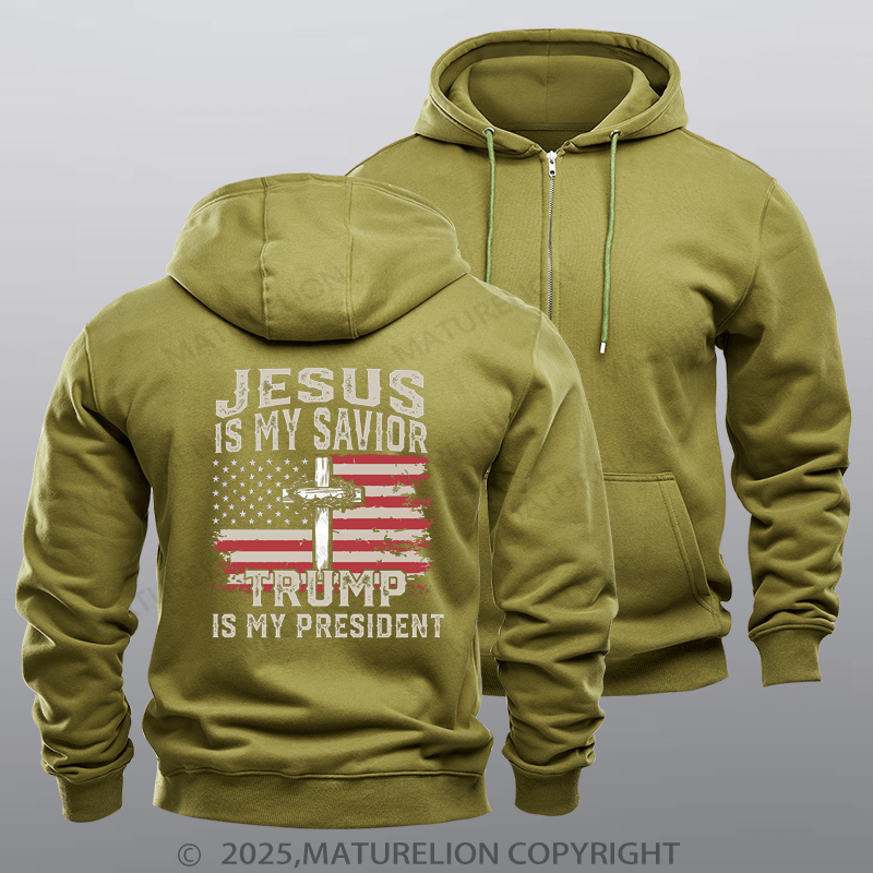 Maturelion  Men's Hoodie  Trump 2024 Hoodie  Zipper Hoodie