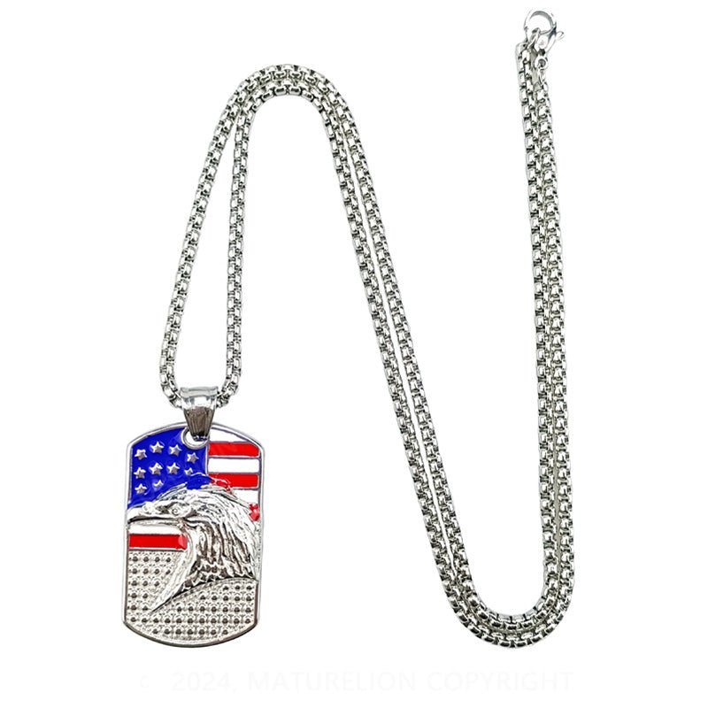 Maturelion stainless steel dog tag pendant necklace