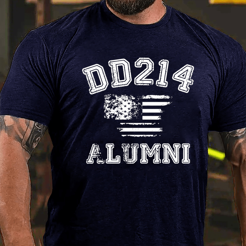 DD214 Alumni USA Flag Cotton T-shirt