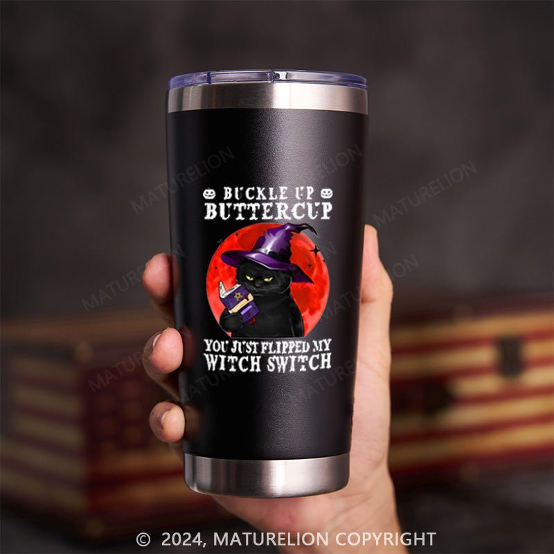 Maturelion Personalized Cat Halloween Tumbler