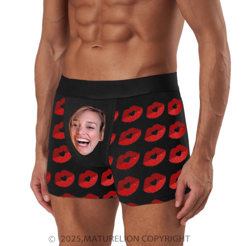 Maturelion Men's Boxers Photo Print Underwear