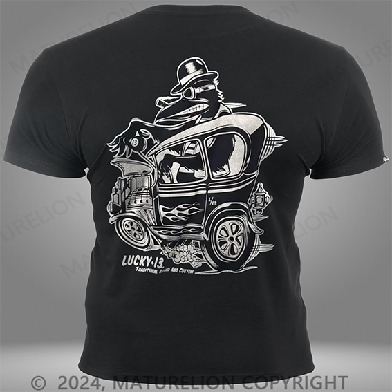 Maturelion Custom Crow Hot Rod Mens Short Sleeve Pocket T-Shirt