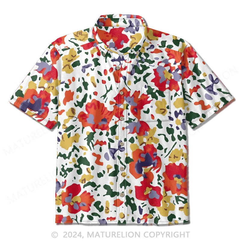 Maturelion Men's Floral Casual Shirt