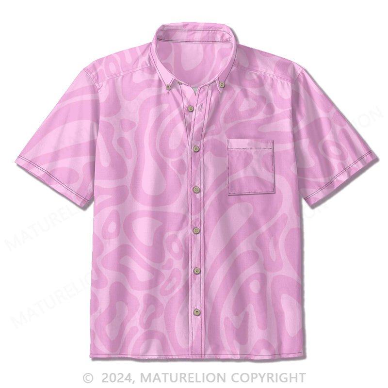 Maturelion Pink Seersucker Short Sleeve Shirt