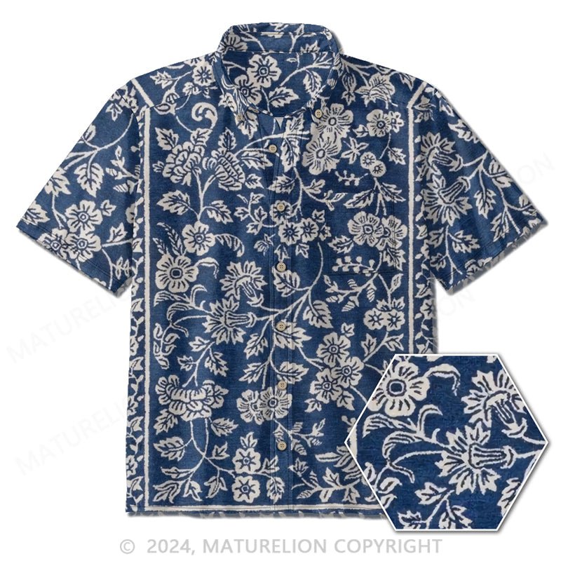 Maturelion Floral Print Summer Shirt