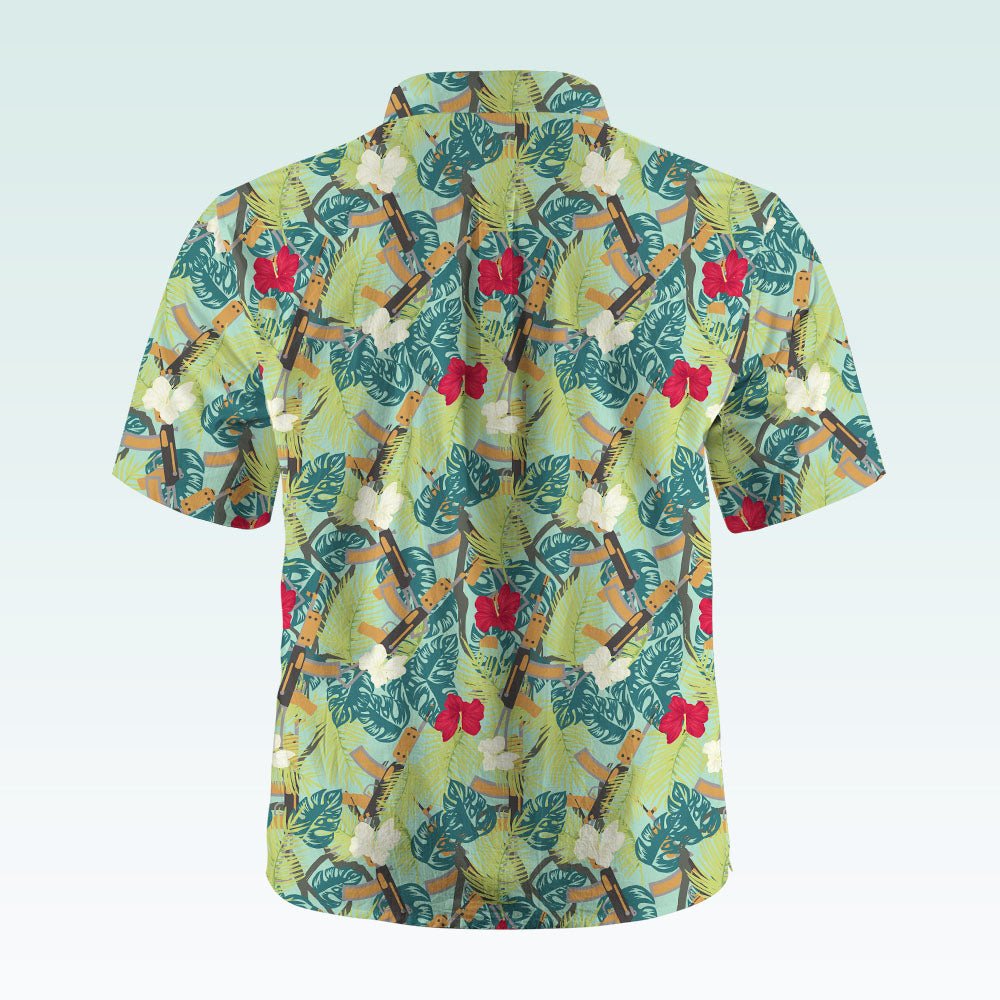 Maturelion Men's Hawaiian Shirt Jurassic Park Boys Woven Shirt with Short Sleeves