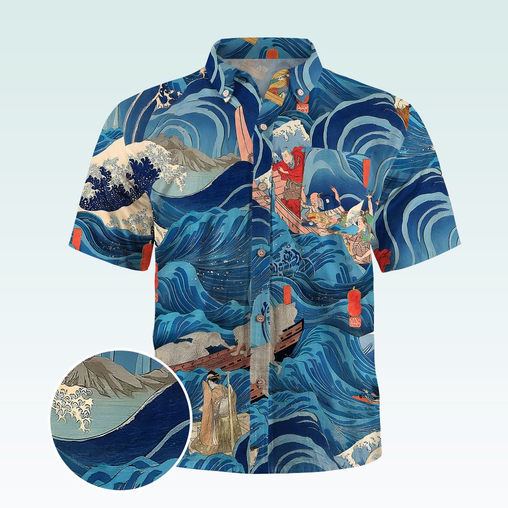 Maturelion Men's Hawaiian Shirt Spooner Tailored Camp Shirt